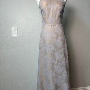 Y2K Fairycore Metallic Champagne Formal Maxi Dress